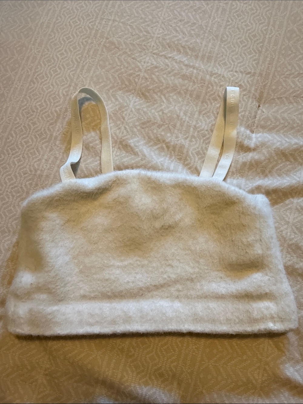 Gymshark Whitney Simmons Soft Fuzzy White Bralette Top